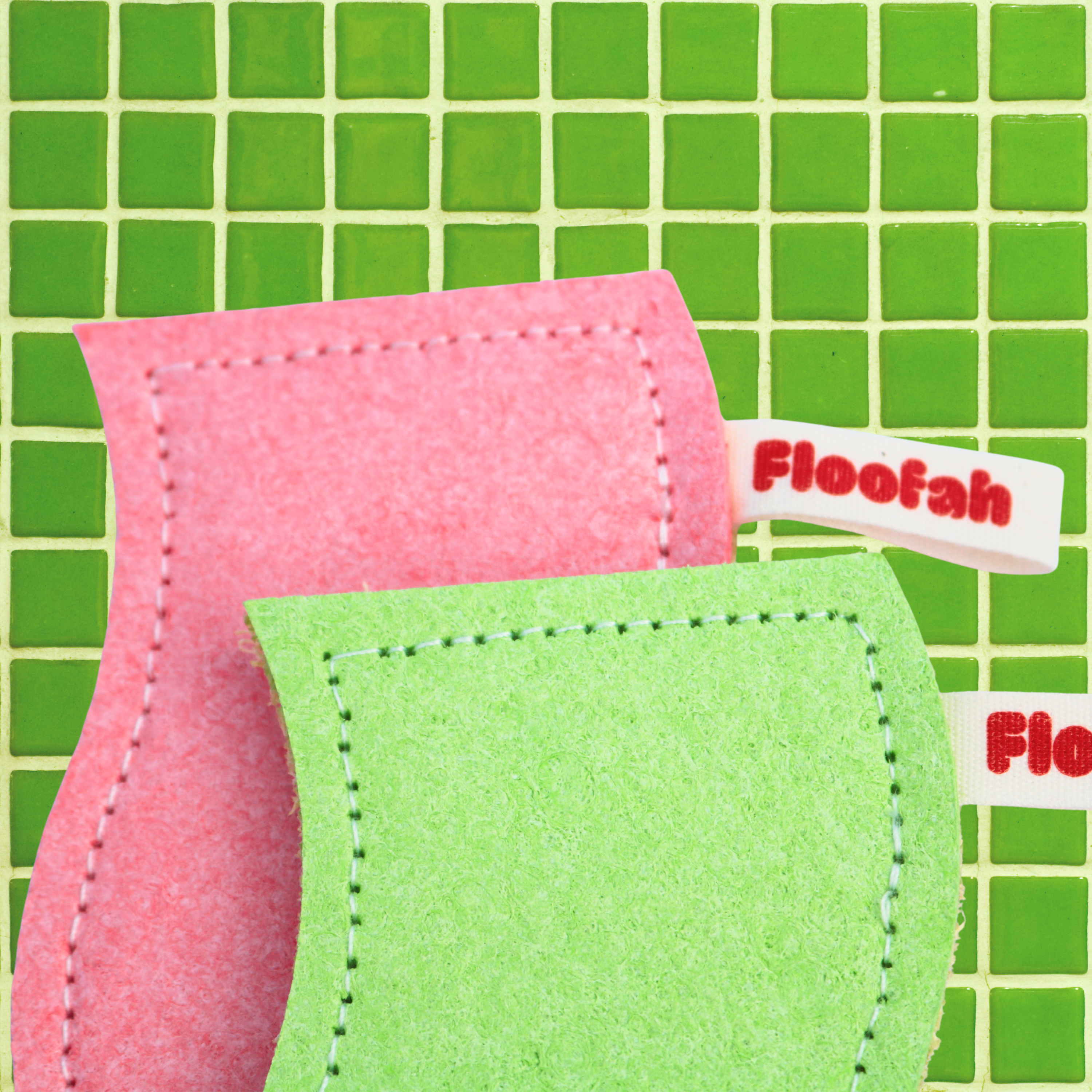 Floofah Luffa+Wood Dual Kitchen Sponge - Pink