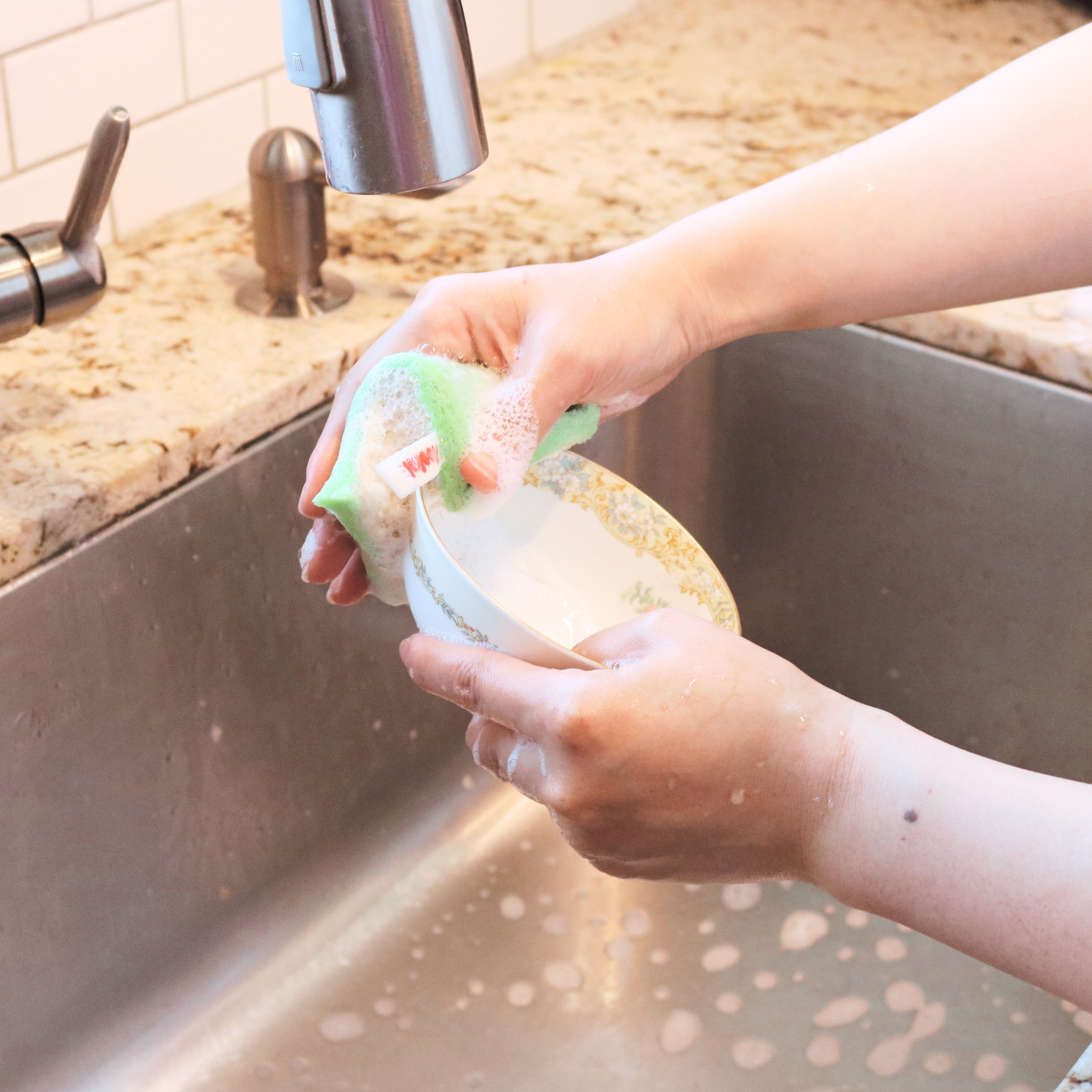 Floofah Luffa+Wood Dual Kitchen Sponge - Green